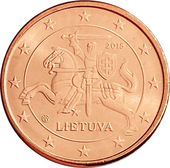 1 евроцент 2015 Литва (1 euro cent)