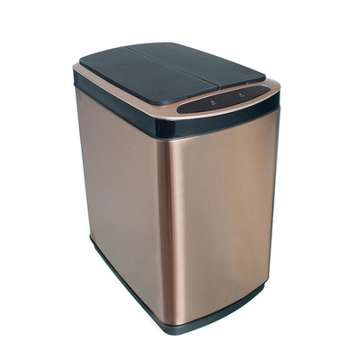 Ведро для мусора сенсорное, прямоугольное, створки, внутр ведро, Foodatlas JAH-5211, 20 л (золотой)