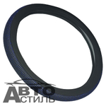 Оплетка на руль круглая Coolpart DIAMOND 50 (37*38) к/з черный/синий СТРАЗЫ A268BL-BLY