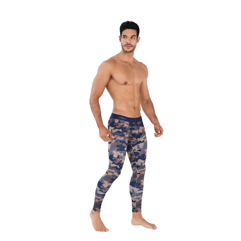Мужские легинсы темно-синие камуфляжные Clever Moda ACTION LONG PANT 042715