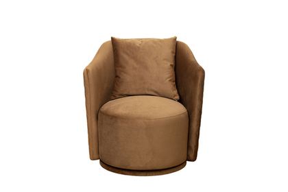 Кресло вращающееся велюровое 70x77x80см Garda Decor Verona коричневое
