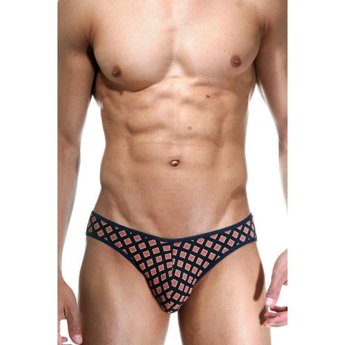 Мужские трусы слипы темно-синие с принтом DARKZONE DZN6517