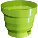 Горшок для цветов пластиковый 1,6л d-17см «Акцент» с поддоном фисташка