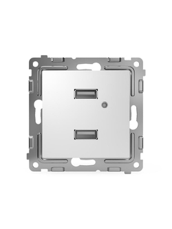 Розетка 2-м USB СП Pixel тип A+A 5В 1х2.1А 2х1.05А механизм бел. TOKOV ELECTRIC TKE-PX-2USB-C01