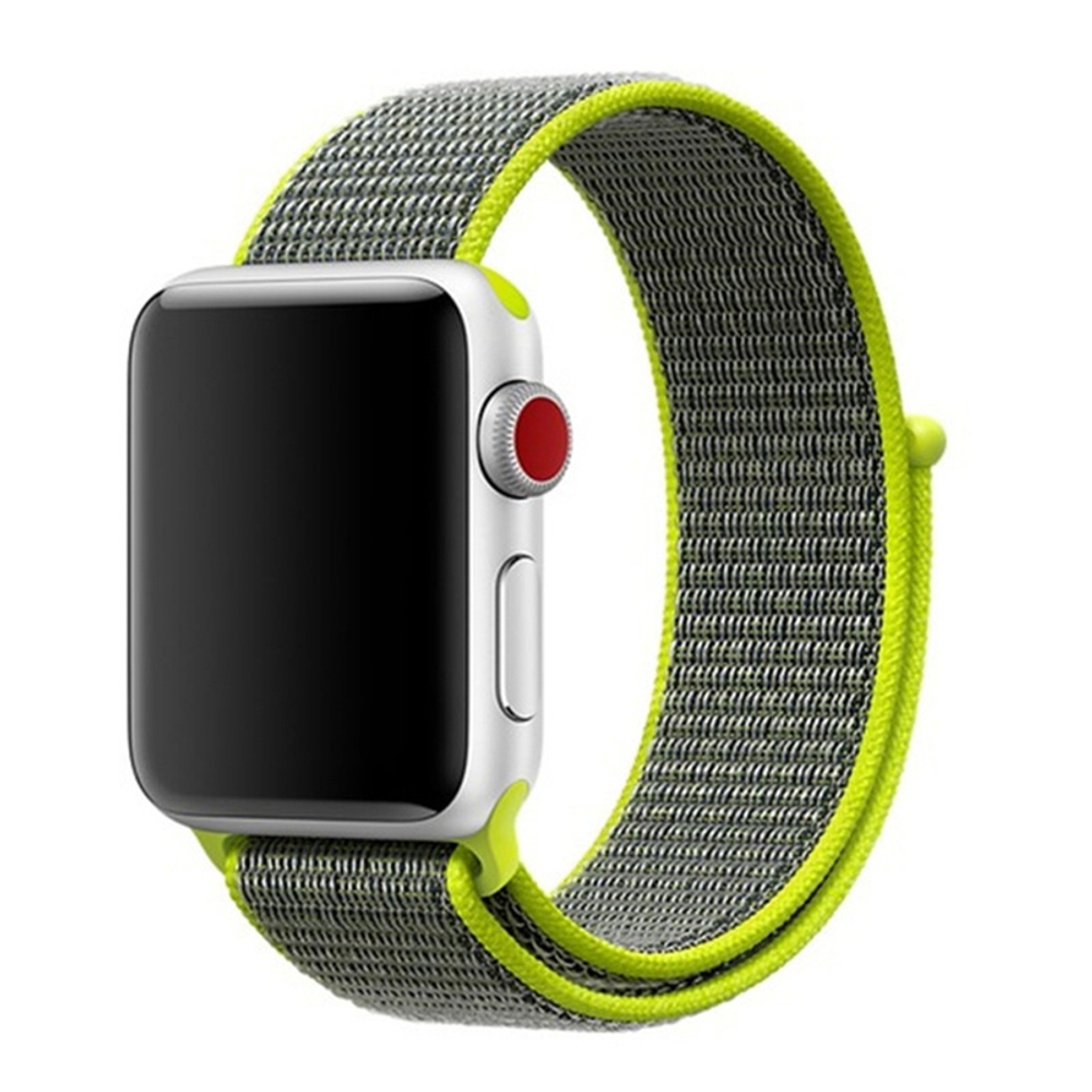 Спортивный ремешок из плетеного нейлона для часов Apple Watch размером 42 и 44мм, желтый цвет (flash)