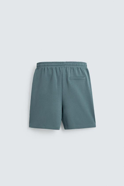 ZARA ШОРТЫ-ДЖОГГЕРЫ RELAXED FIT INTERLOCK, УТИНО-СИНИЙ