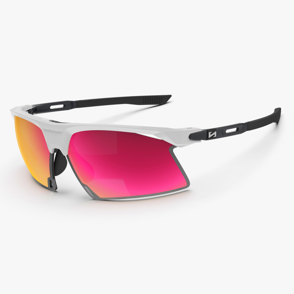Спортивные очки Scicon Aerobeam Titanium Sunglasses White Matt Multi Mirror Sunburst + Pink