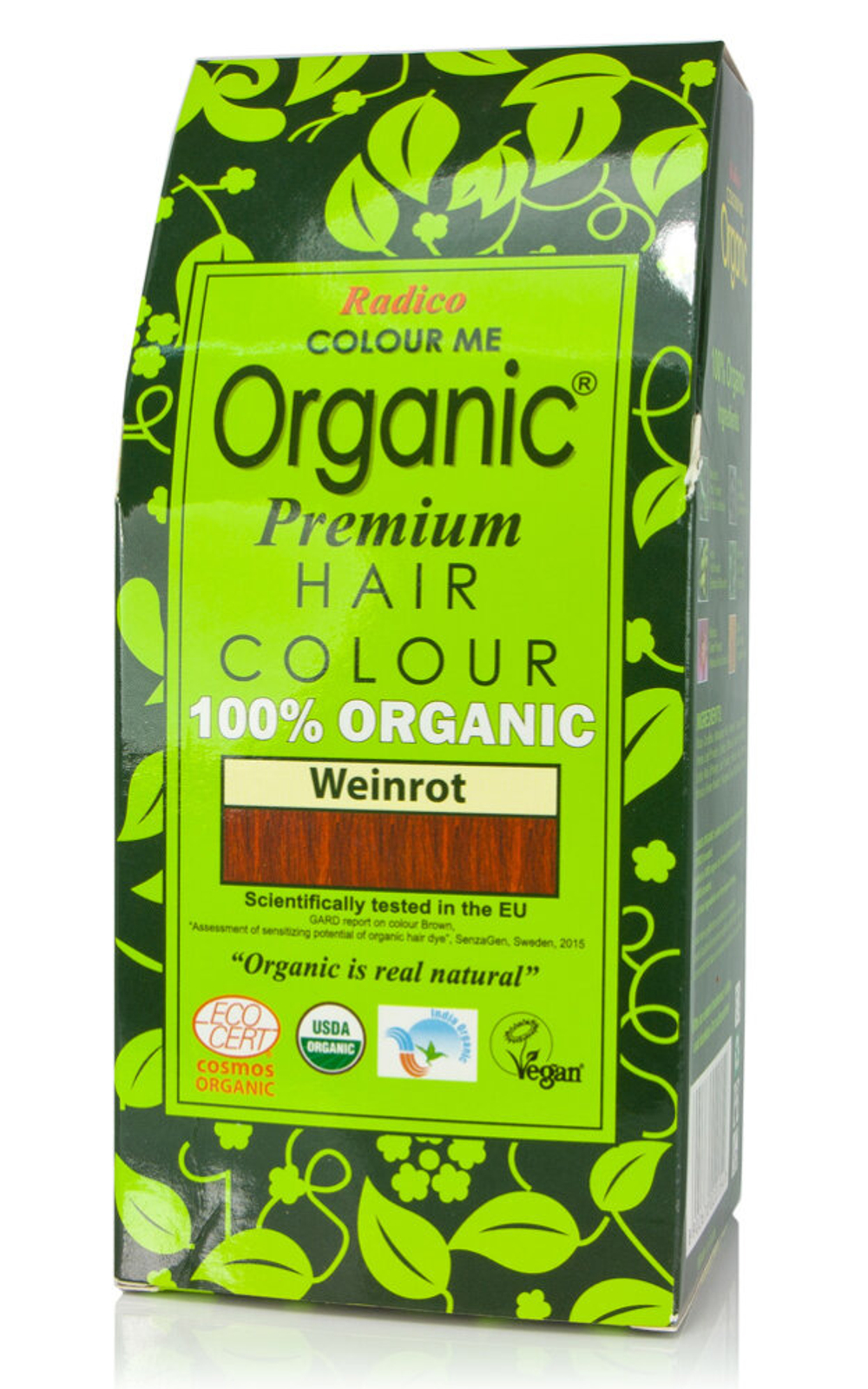 Растительная краска для волос Radico, винно-красный цвет., 100 гр