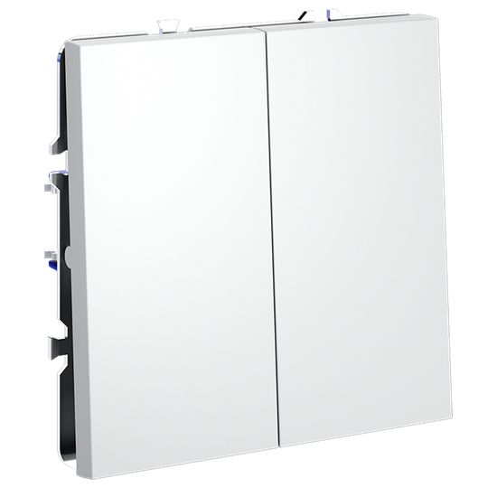 Проходной переключатель встраиваемый VOLTUM S70 двухклавишный 10А, (белый матовый)