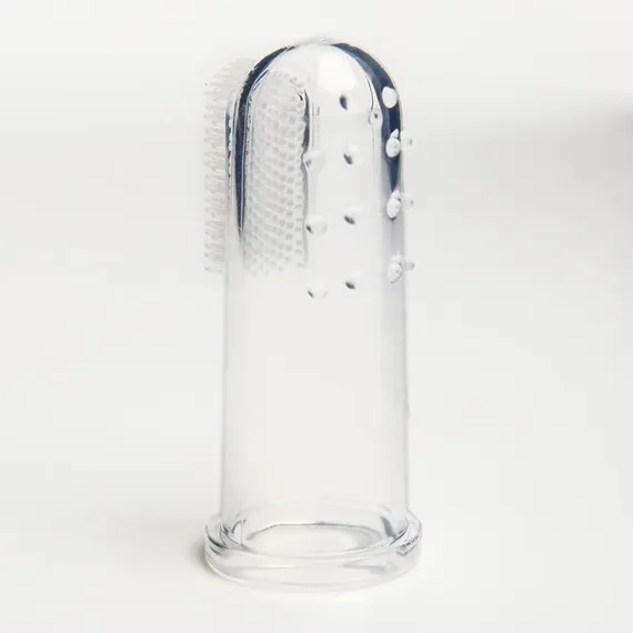 Детская зубная щетка, прорезыватель - массажер на палец, силиконовая, в контейнере, на палец от 3 мес.