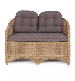 Равенна, диван коричневый/соломенный, искусственный ротанг