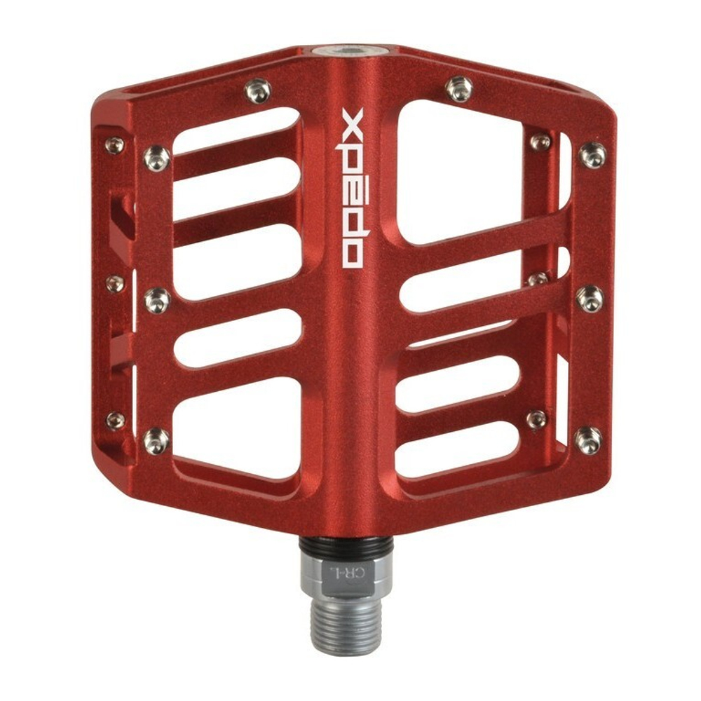 Педали Xpedo JEK красные, 32 сменных шипа, корпус AL6061, ось Cr-Mo, промп, 380г.XMX-26AC
