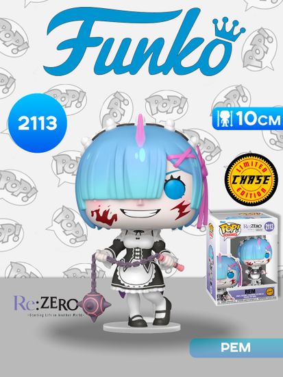 Фигурка Funko POP! Animation Re:Zero Rem w/Chase (2113) 86513 / Фигурка Фанко ПОП! по мотивам аниме "Re: Zero - жизнь с нуля в другом мире", Рем (ЧЕЙЗ)
