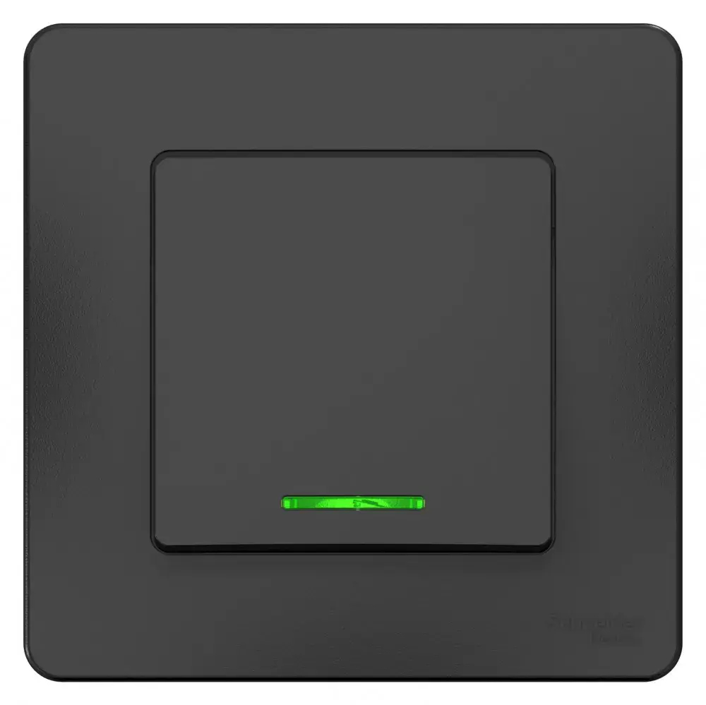 BLANCA С/У 1-клавишный ПЕРЕКЛЮЧАТЕЛЬ (сх.6) с подсв.,10А, 250В, АНТРАЦИТ