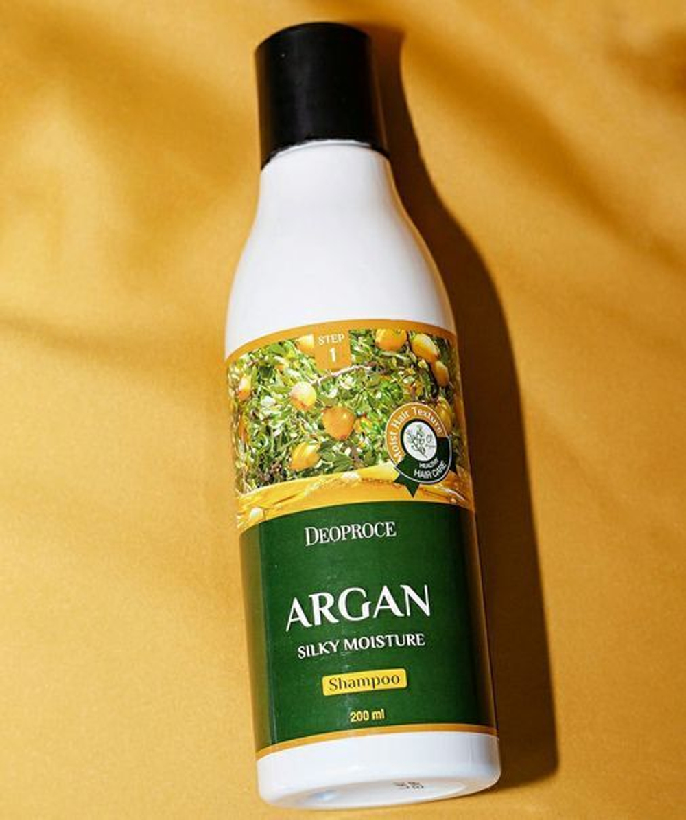 DEOPROCE Увлажняющий шампунь для  волос с маслом арганы 200мл  ARGAN SILKY MOISTURE SHAMPOO