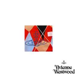 VIVIENNE WESTWOOD КОСЫНКА С ПРИНТОМ КРАСНЫХ РОМБОВ С ЛОГОТИПА БРЕНДА