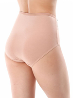 Трусы-макси из хлопка с элементами из кружева (Размер: 5X) (Цвет: бежевый)