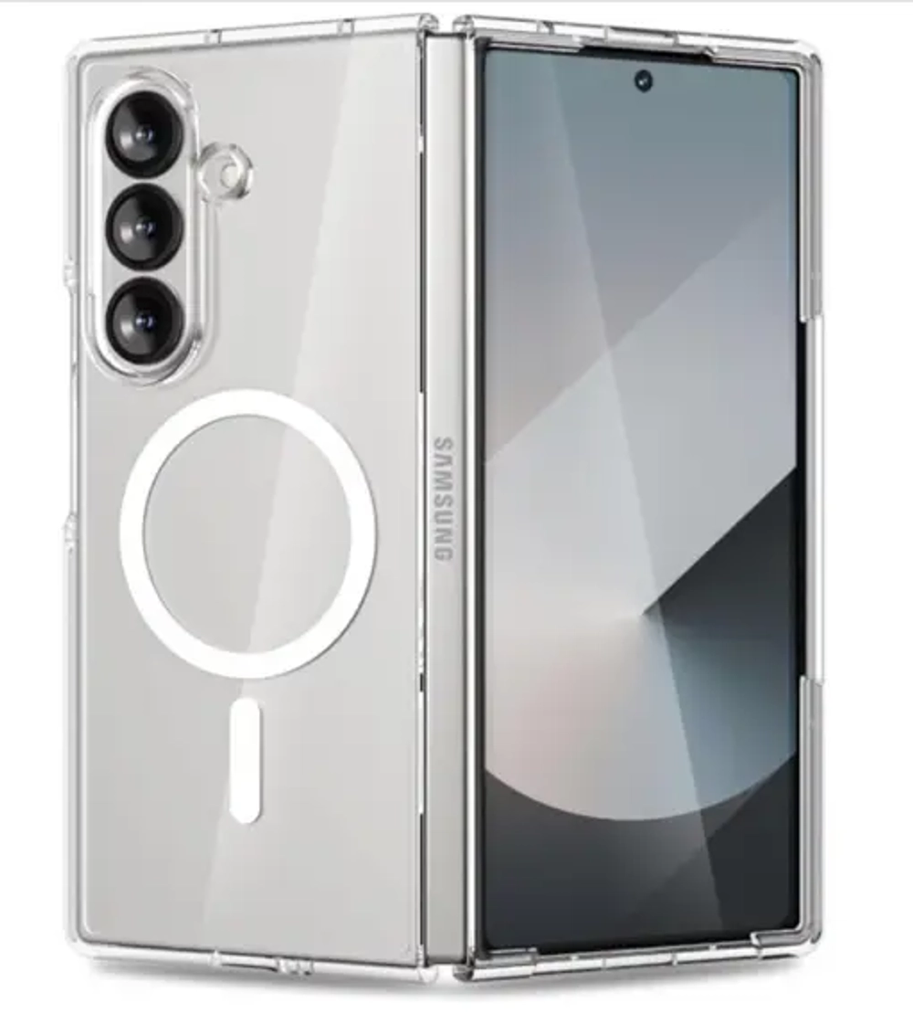 Чехол защитный Keephone X-Crystal с поддержкой MagSafe для Samsung Galaxy Z Fold 7 (Прозрачный)