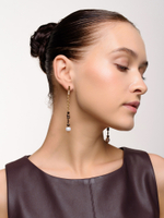 Серьги "Pearl stic hematite" Gold