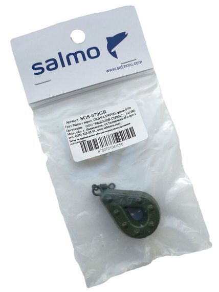 Груз Salmo с вертл. GRIPPA SWIVEL green 070г