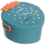 Ланч-бокс пластиковый «Клубника» (3 отделения, ложка,вилка) 17*15см, морская волна