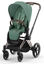 Коляска Cybex Priam IV Rosegold complete Cloud T Peach Pink Plus Base T 3 в 1 Leaf Green