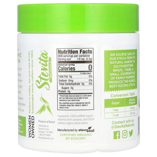 Stevita Naturals, Naturals, органическая стевия, 454 г (16 унций)