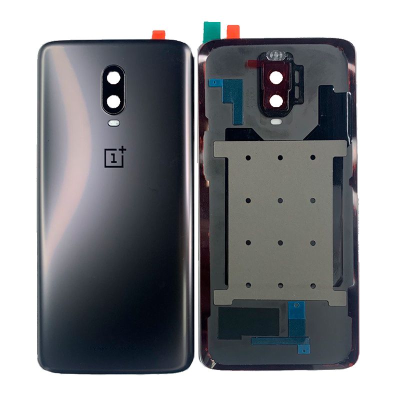 Задняя крышка для OnePlus 6T серая матовая (gray matt) со стеклом камеры