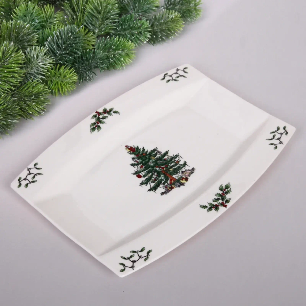 Блюдо керамическое «Ёлочка» 30,5*22*2,5см