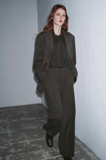 ZARA ШИРОКИЕ БРЮКИ — ZW COLLECTION, ШИРОКИЕ БРЮКИ — ZW COLLECTION, ТЕМНО-СЕРЫЙ