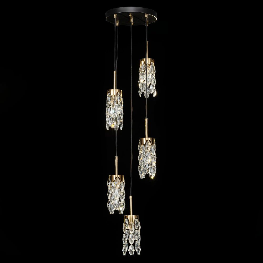 Citilux RONIN CL326015 Подвесной каскадный хрустальный светильник