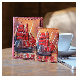 Чехол на паспорт «Городские мотивы» розовый