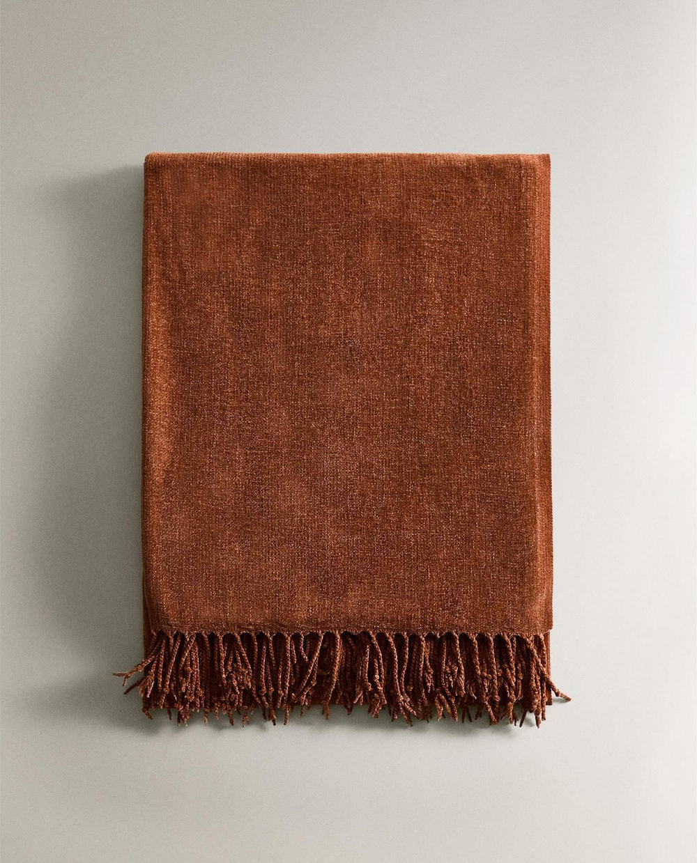 Zara Home - Синель одеяло, терракота, 140x190 см