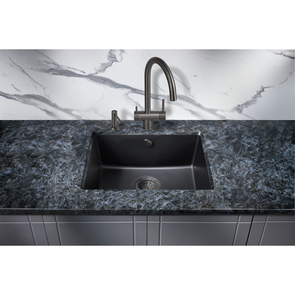 Мойка для кухни MILACIO Leon 55 Cuarzo MC.77081, черный матовый