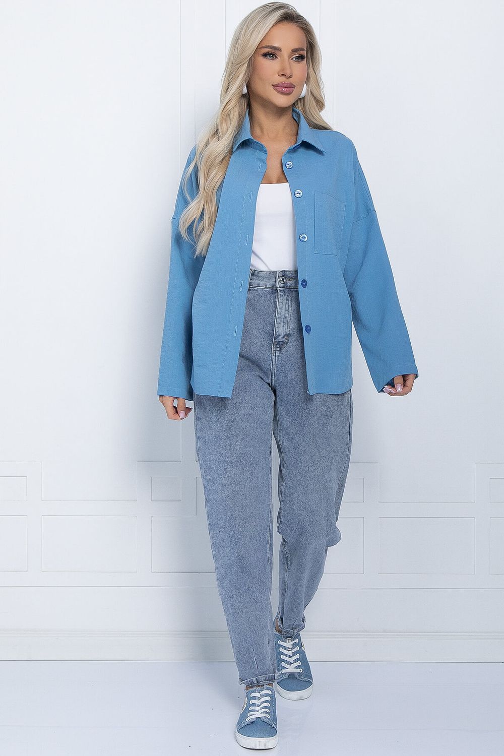 Рубашка Оксфорд (голубая) Б11253 LT Collection