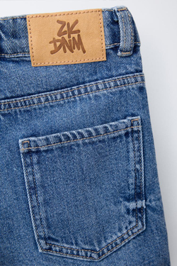 ZARA ДЖИНСОВЫЕ ШОРТЫ, ВЫЦВЕТШИЙ СИНИЙ