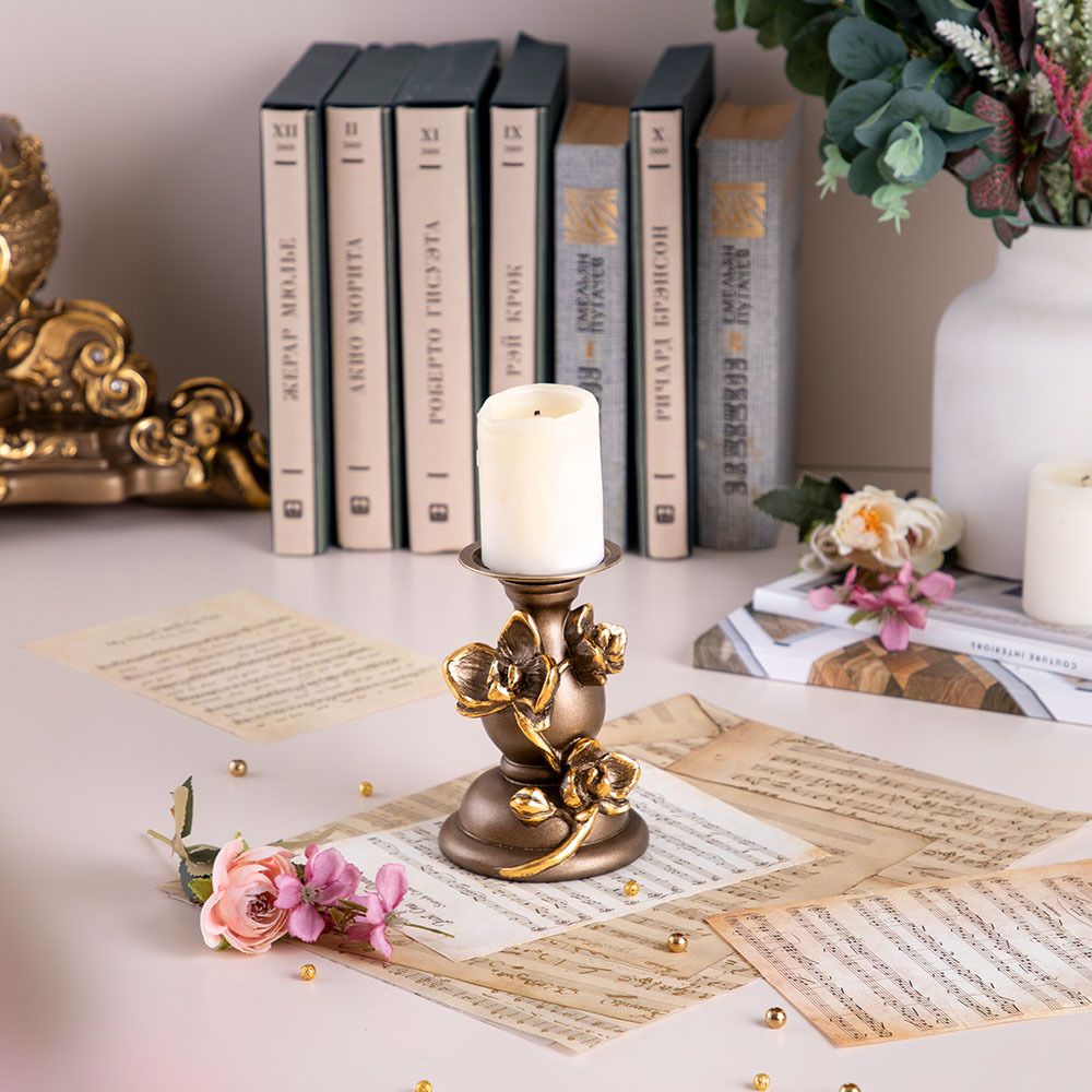 Подсвечник Орхидея Чарми Бронза