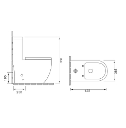 Унитаз напольный с тонкой крышкой Grossman  Style GR-4496S (675*365*830)