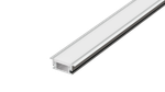 Встраиваемый алюминиевый анод. профиль в пол,  28х11х2000мм. В комплекте матовый экран,  4 торцевые заглушки,  алюминий