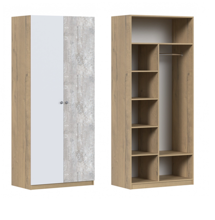 Шкаф плательный Ассоль Дуб бунратти/анкор белый/дельмар