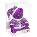 Елочная игрушка «Очаровательный мишка» 7*6*11 см, Фиолетовый