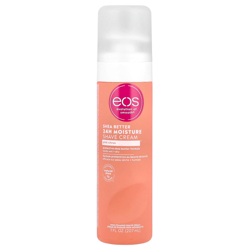 EOS, Shea Better ™, увлажняющий крем для бритья на 24 часа, розовый цитрус, 207 мл (7 жидк. Унций)
