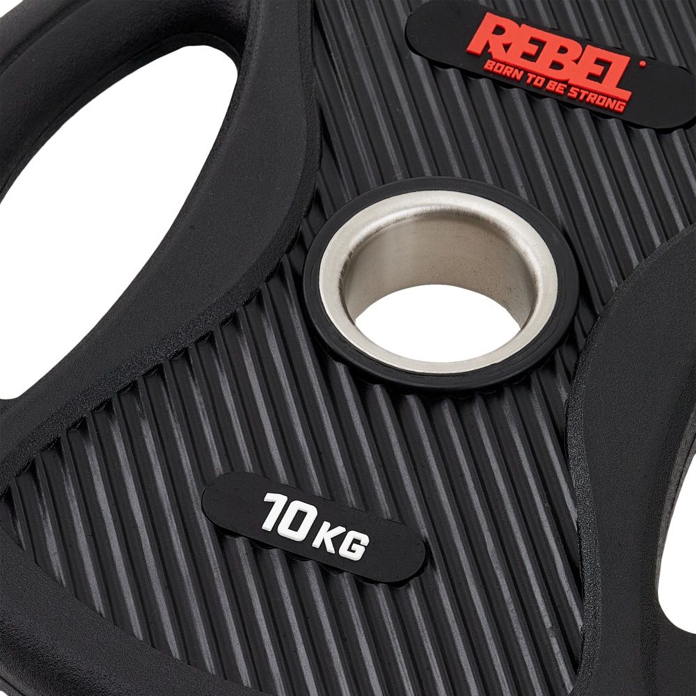 Диски олимпийские обрезиненные с двумя хватами 10 кг REBEL (пара)