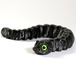 Гибкая игрушка-антистресс, змея с глазами,3D печать, 27 см., черная