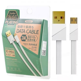 Кабель USB - MicroUSB Remax RC-048m (3A, плоский) Белый