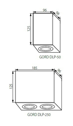 Накладной двойной светильник KANLUX GORD DLP 250-W 2xGU10