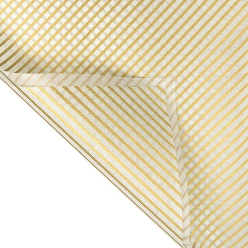 Фетр ламинированный "Полоска" Золотой/Белый