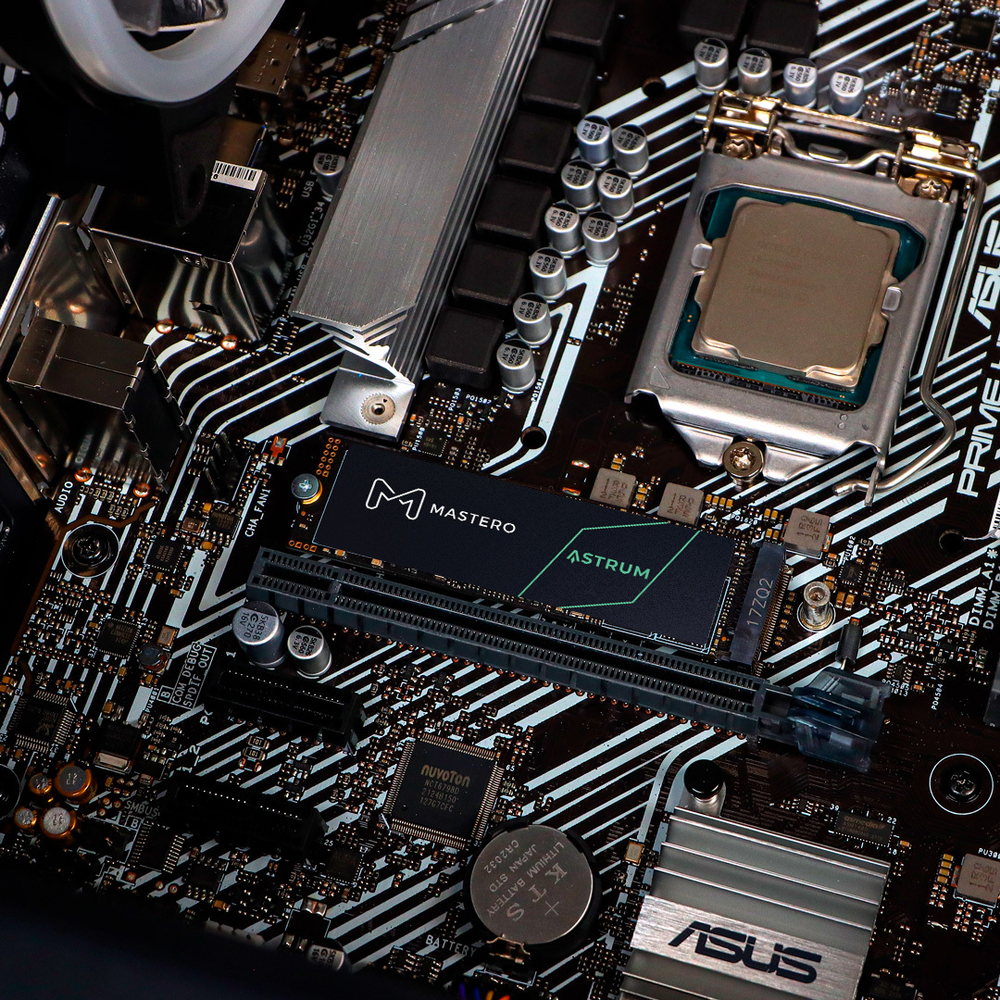 SSD Mastero ASTRUM 1Тб, M.2 2280, NVMe, Retail, TLC, PCIe4.0, Чтение:7000мб/с, Запись:6500мб/с (MST-AST-SSD-M2-1TB)