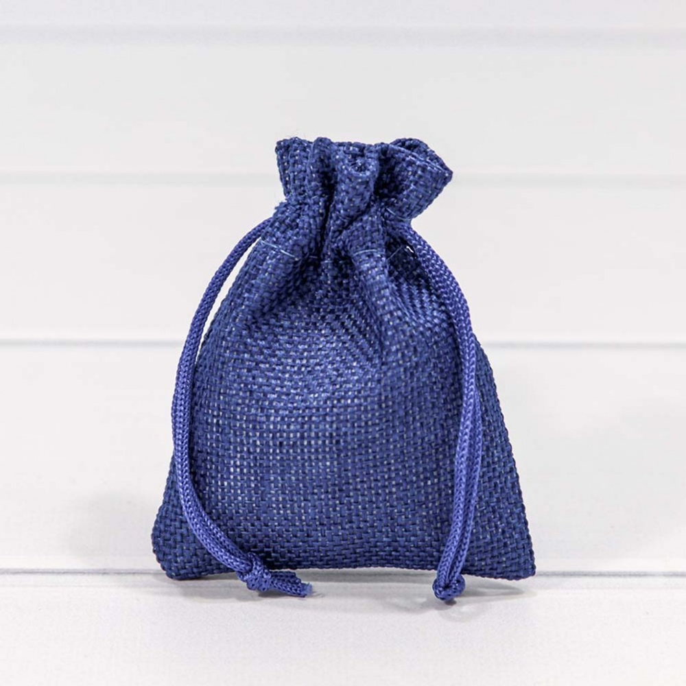 Мешочек 7х9см Лен искусственный (Синий)