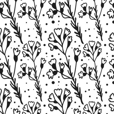 Бесшовный принт c зимней ботаникой